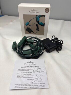 Hallmark Wonder & Light Magic Cord Power Up to 7 Ornaments Includes Adapter